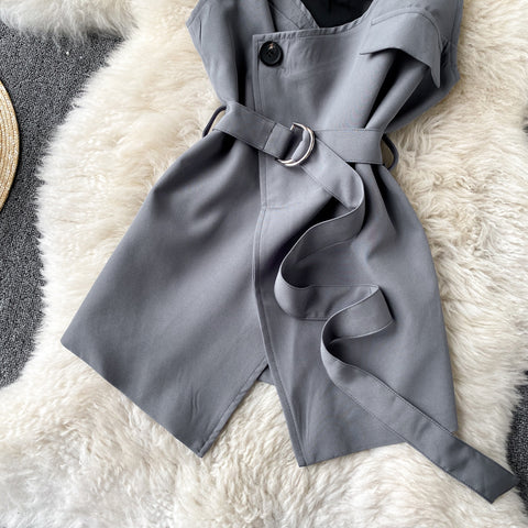 White Shirt&Camisole Overlay 2Pcs Set