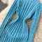 High Neck Twist Knit Dress