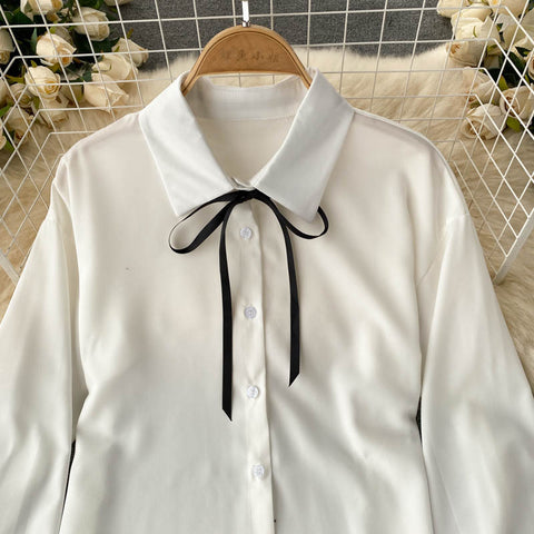 Two-piece Puff Sleeve Shirt Houndstooth Dress