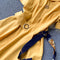 Irregular A-Line Belted Waist Dress