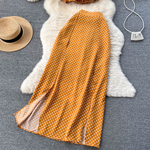 Polka Dot Print Top&Skirt 2Pcs Set