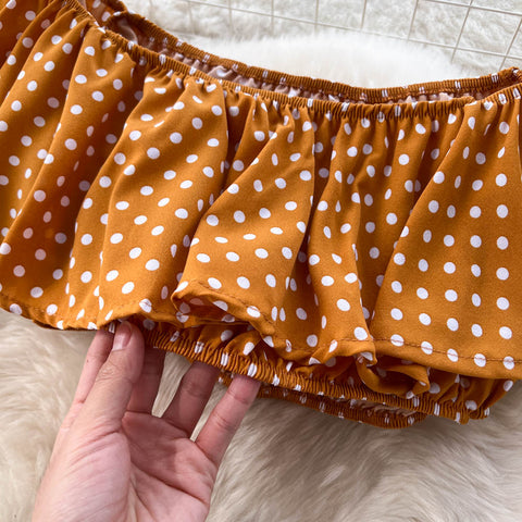 Polka Dot Print Top&Skirt 2Pcs Set