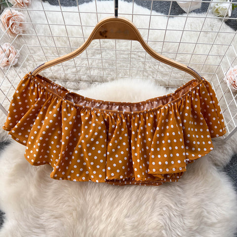 Polka Dot Print Top&Skirt 2Pcs Set