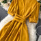Solid Color Irregular Ruffle Dress