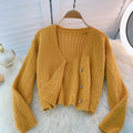 Two-piece Sweater Knit Cardigan Short Camisole Top