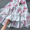 Slim Mid-length Chiffon Print Dress With Bow