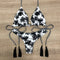Multi Pattern Printed Strappy Bikini