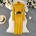 High Collar Tight Knitted Dress