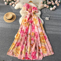 Off-shoulder Chiffon Floral Dress