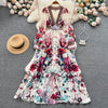 French Style Chiffon Mesh Floral Dress