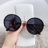 Round Frame Sunglasses With Metal Lace