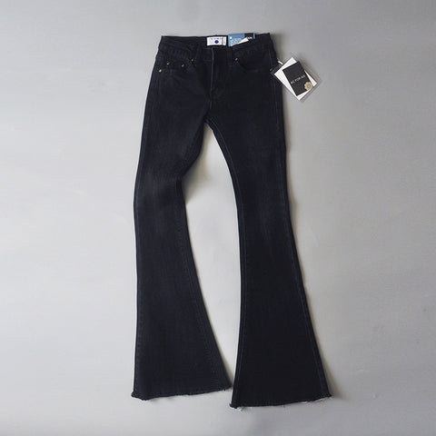 Low-waisted Flares With Furred Edges