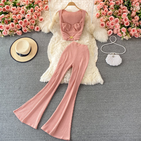 Fashion High-waist Skinny Two-piece Suit