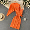 Hip-packaging Dress&Sweater 2Pcs Set