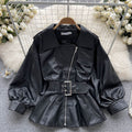 Niche Waist-slimming Leather Jacket