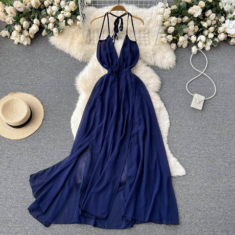 Chiffon High-waist Slip Dress