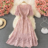 Round Collar Hollowed Water-soluble Lace Dress
