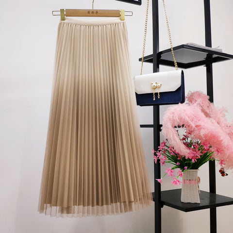 Both Sides Wear Gradient Mesh Skirt
