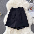 Double Breasted High Waist Fake Two-piece Culottes