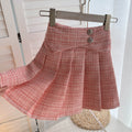 Slim Fit Tweed A-line Pleated Skirt
