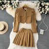 Japanese Style Jacket&Pleated Skirt 2Pcs