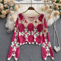 Long Sleeve Sweater With Loose Hook Cutout