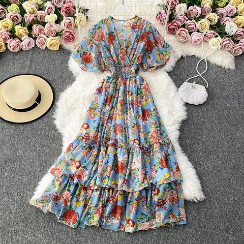 V-neck Floral Dress