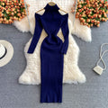 Off-the-shoulder Knitted Stretch Dress