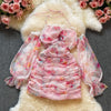 Floral Off-the-shoulder Cross Halterneck Bag Hip Dress