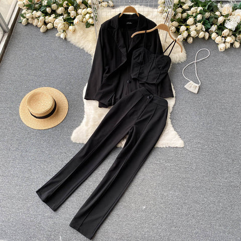 Vest&Lapel Suit&Pants 3Pcs Set