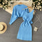 Hip-packaging Dress&Sweater 2Pcs Set