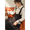 Vintage Flocking Bow Strap Suspender Skirt