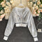 Sequined Cropped Cardigan Jacket All-match Top