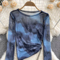 Tie-dyed Thin Mesh Long Sleeve