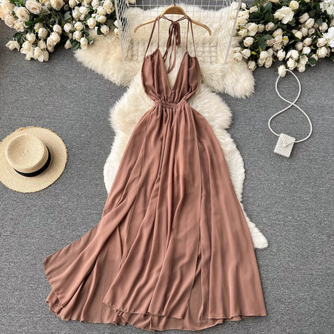 Chiffon High-waist Slip Dress