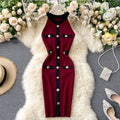 Halter-breasted Knitted Hip Dress