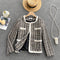 French Vintage Tweed Plaid Jacket