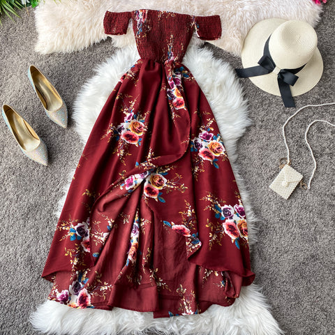 Strapless Floral Midi Dress