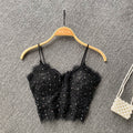 Lace Sequined Breast Wrap Bra