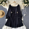 Vintage Off-shoulder Square Neck Dress