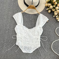 Lace Fishbone Strappy Short Top