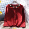 Cut-out Cherry Decorated Collar Cardigan