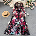 French Style Chiffon Mesh Floral Dress