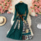 Fake Two-piece Waist Knit & Pleated Dress