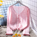 Solid Color Hollow Knitted Cardigan
