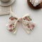 Embroidered Flower Bow Hair Ornament