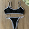 Contrast Color Simple-designed Patchwork Bikini