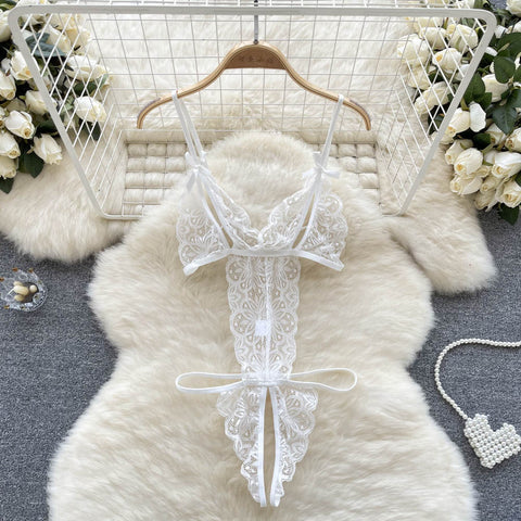 Lace See-through High-cut One-piece