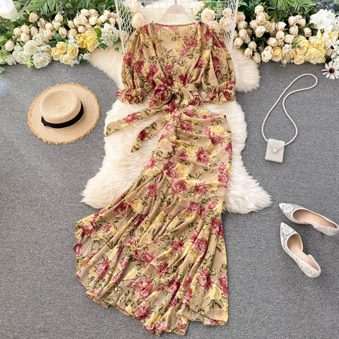 Strappy Chiffon Top&Fishtail Bustier 2Pcs