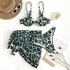 Three-piece Leopard Print Underwire Swimsuit